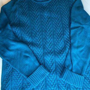 Teal Cable Knit Sweater medium
